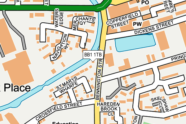 BB1 1TB map - OS OpenMap – Local (Ordnance Survey)