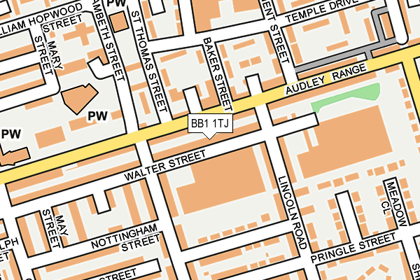 BB1 1TJ map - OS OpenMap – Local (Ordnance Survey)