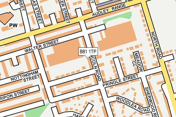 BB1 1TP map - OS OpenMap – Local (Ordnance Survey)