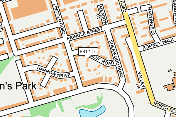 BB1 1TT map - OS OpenMap – Local (Ordnance Survey)