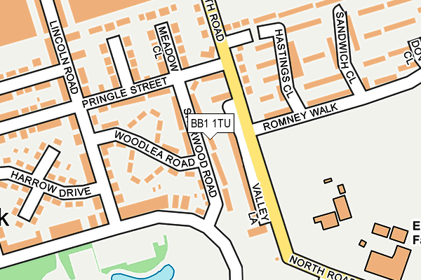 BB1 1TU map - OS OpenMap – Local (Ordnance Survey)