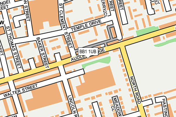 BB1 1UB map - OS OpenMap – Local (Ordnance Survey)