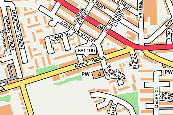 BB1 1UD map - OS OpenMap – Local (Ordnance Survey)