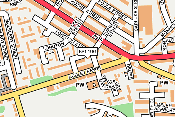 BB1 1UG map - OS OpenMap – Local (Ordnance Survey)