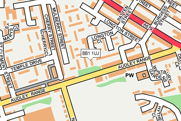 BB1 1UJ map - OS OpenMap – Local (Ordnance Survey)