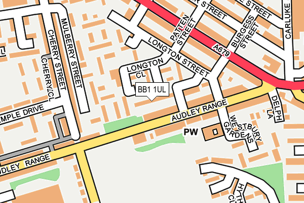 BB1 1UL map - OS OpenMap – Local (Ordnance Survey)