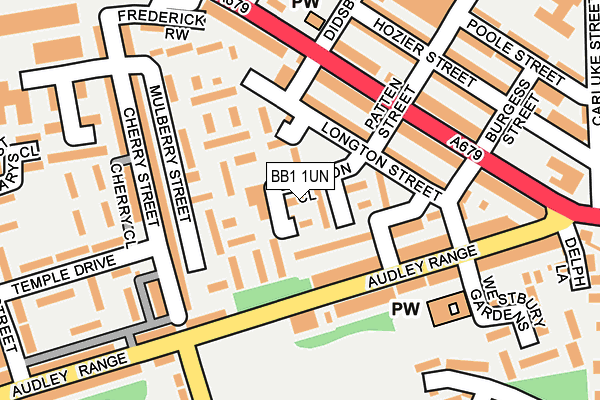 BB1 1UN map - OS OpenMap – Local (Ordnance Survey)