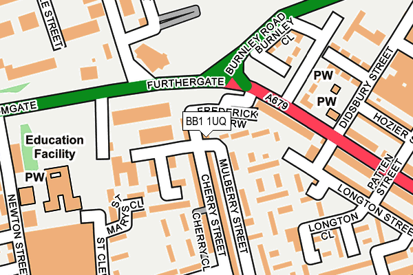 BB1 1UQ map - OS OpenMap – Local (Ordnance Survey)