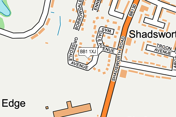 BB1 1XJ map - OS OpenMap – Local (Ordnance Survey)