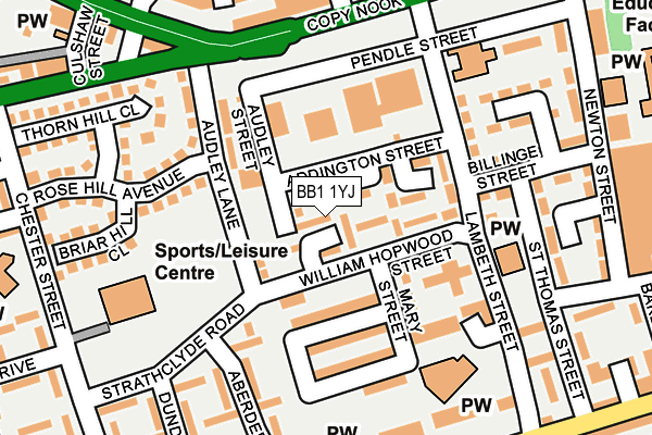 BB1 1YJ map - OS OpenMap – Local (Ordnance Survey)