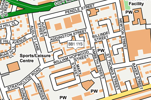 BB1 1YS map - OS OpenMap – Local (Ordnance Survey)