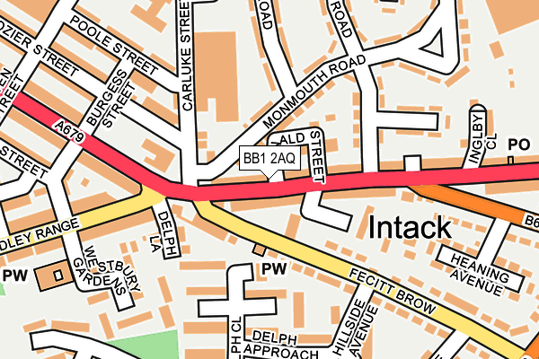 BB1 2AQ map - OS OpenMap – Local (Ordnance Survey)