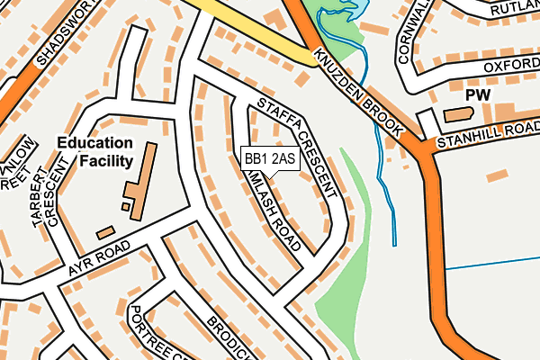 BB1 2AS map - OS OpenMap – Local (Ordnance Survey)