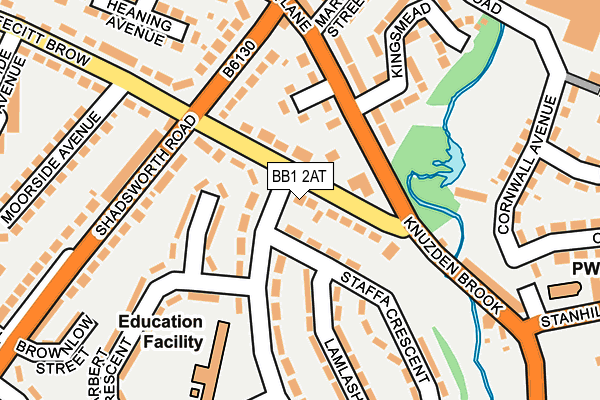 BB1 2AT map - OS OpenMap – Local (Ordnance Survey)