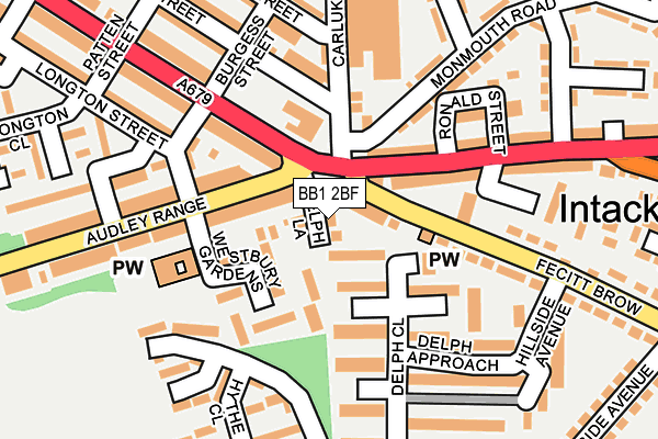 BB1 2BF map - OS OpenMap – Local (Ordnance Survey)