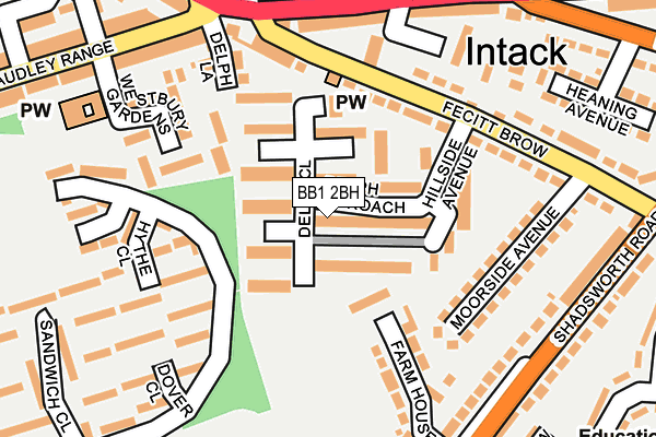 BB1 2BH map - OS OpenMap – Local (Ordnance Survey)