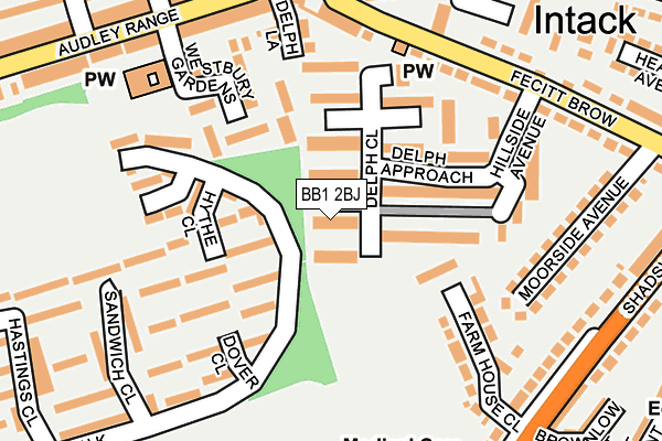 BB1 2BJ map - OS OpenMap – Local (Ordnance Survey)