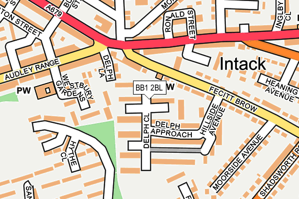 BB1 2BL map - OS OpenMap – Local (Ordnance Survey)