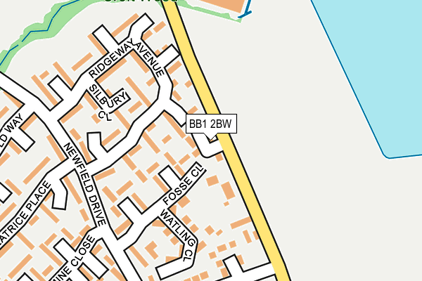 BB1 2BW map - OS OpenMap – Local (Ordnance Survey)