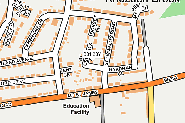 BB1 2BY map - OS OpenMap – Local (Ordnance Survey)