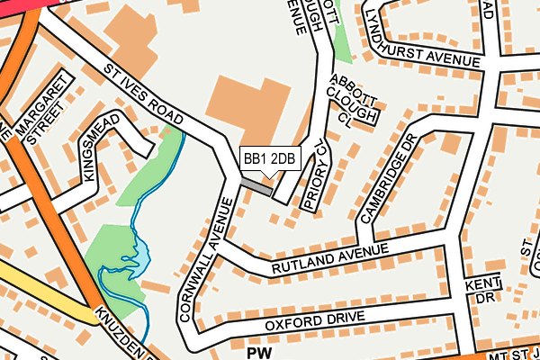 BB1 2DB map - OS OpenMap – Local (Ordnance Survey)