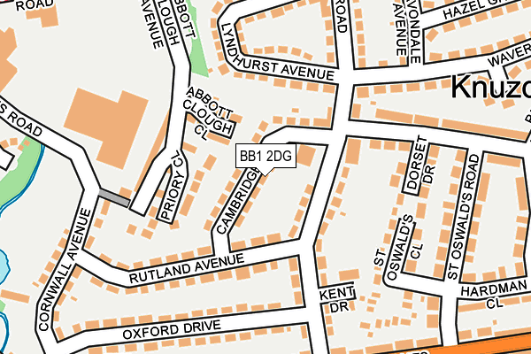 BB1 2DG map - OS OpenMap – Local (Ordnance Survey)