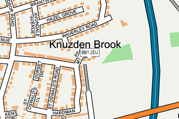 BB1 2DJ map - OS OpenMap – Local (Ordnance Survey)