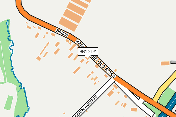 BB1 2DY map - OS OpenMap – Local (Ordnance Survey)