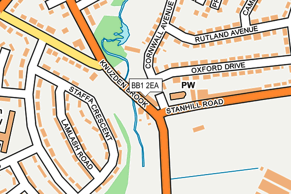 BB1 2EA map - OS OpenMap – Local (Ordnance Survey)