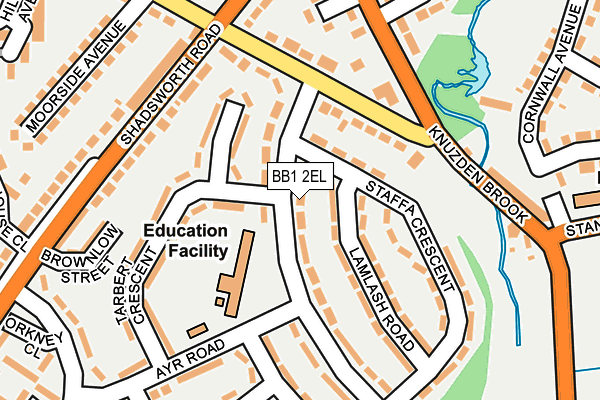 BB1 2EL map - OS OpenMap – Local (Ordnance Survey)