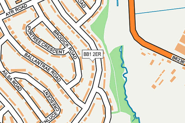 BB1 2ER map - OS OpenMap – Local (Ordnance Survey)