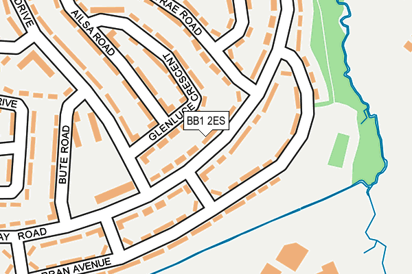 BB1 2ES map - OS OpenMap – Local (Ordnance Survey)