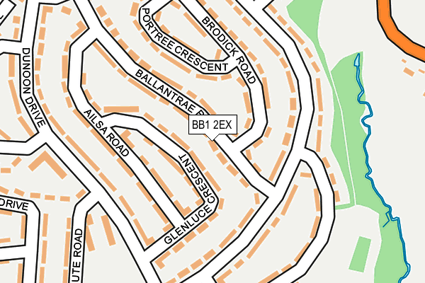 BB1 2EX map - OS OpenMap – Local (Ordnance Survey)
