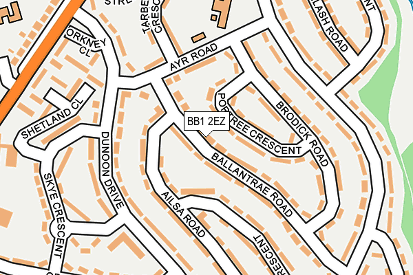 BB1 2EZ map - OS OpenMap – Local (Ordnance Survey)