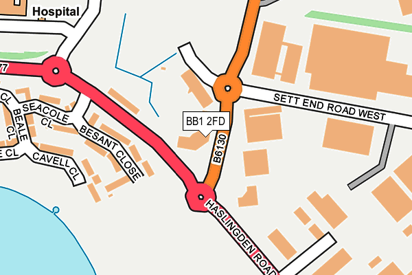 BB1 2FD map - OS OpenMap – Local (Ordnance Survey)