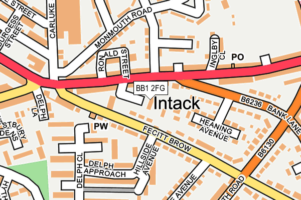BB1 2FG map - OS OpenMap – Local (Ordnance Survey)