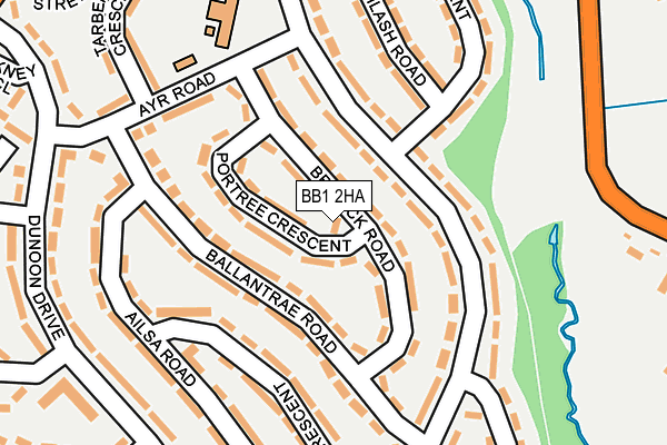 BB1 2HA map - OS OpenMap – Local (Ordnance Survey)