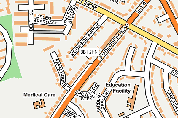 BB1 2HN map - OS OpenMap – Local (Ordnance Survey)