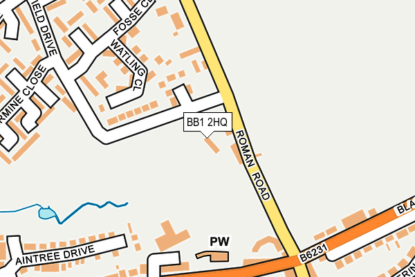 BB1 2HQ map - OS OpenMap – Local (Ordnance Survey)