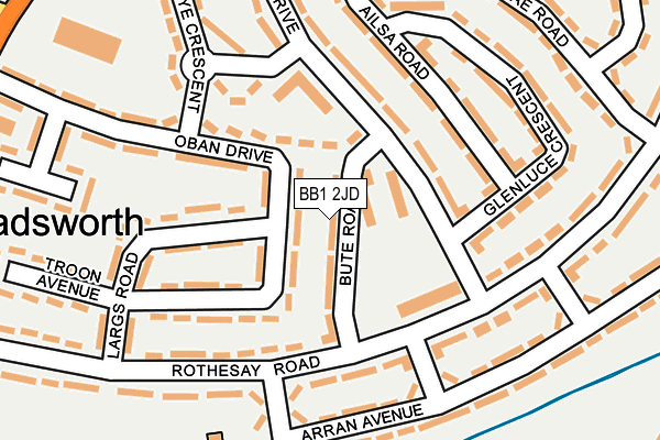 BB1 2JD map - OS OpenMap – Local (Ordnance Survey)