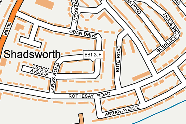 BB1 2JF map - OS OpenMap – Local (Ordnance Survey)