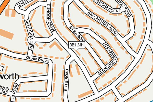 BB1 2JH map - OS OpenMap – Local (Ordnance Survey)