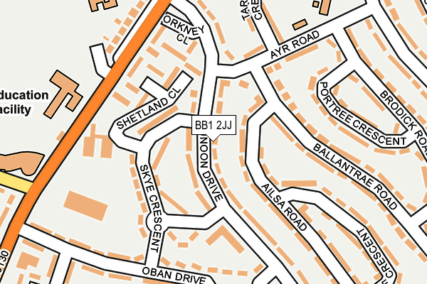 BB1 2JJ map - OS OpenMap – Local (Ordnance Survey)