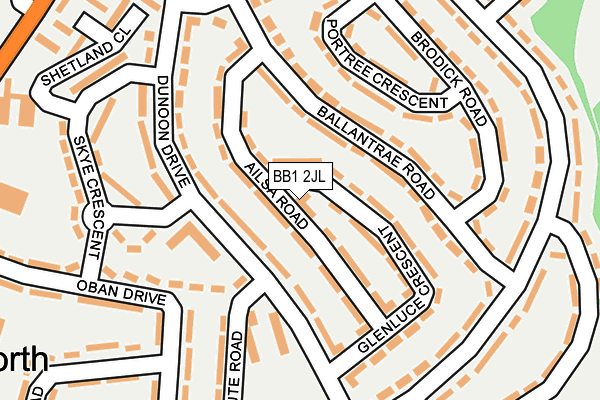 BB1 2JL map - OS OpenMap – Local (Ordnance Survey)