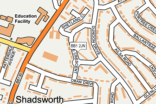 BB1 2JN map - OS OpenMap – Local (Ordnance Survey)