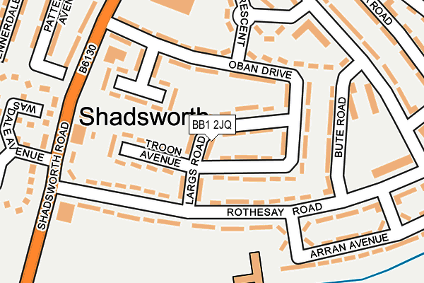 BB1 2JQ map - OS OpenMap – Local (Ordnance Survey)