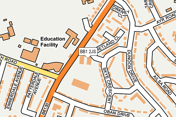 BB1 2JS map - OS OpenMap – Local (Ordnance Survey)