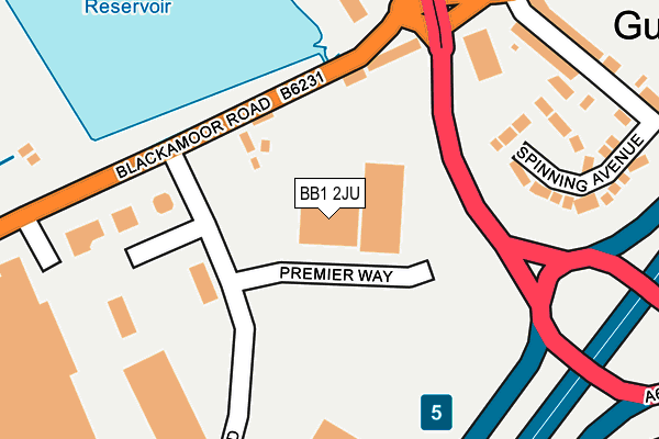BB1 2JU map - OS OpenMap – Local (Ordnance Survey)