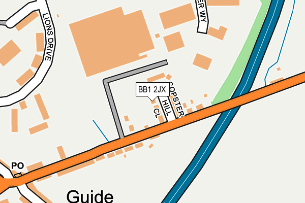 BB1 2JX map - OS OpenMap – Local (Ordnance Survey)