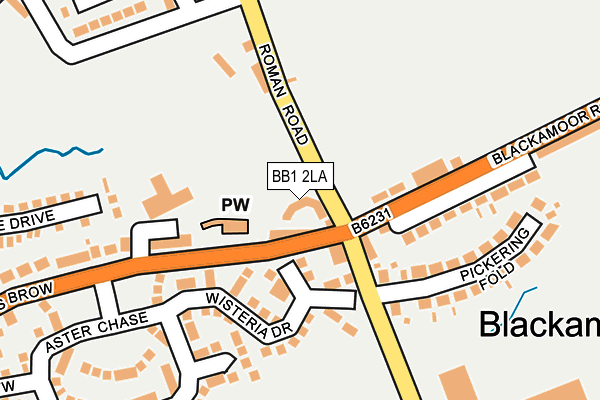 BB1 2LA map - OS OpenMap – Local (Ordnance Survey)